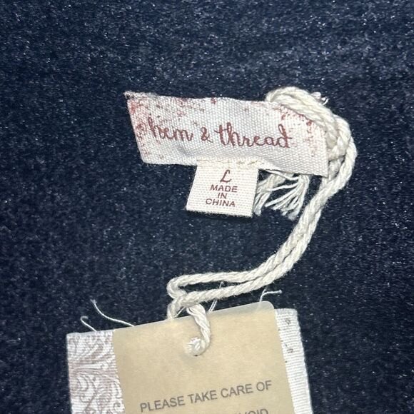 Hem & Thread Black Open Front Cardigan Large NWT - Picture 4 of 7